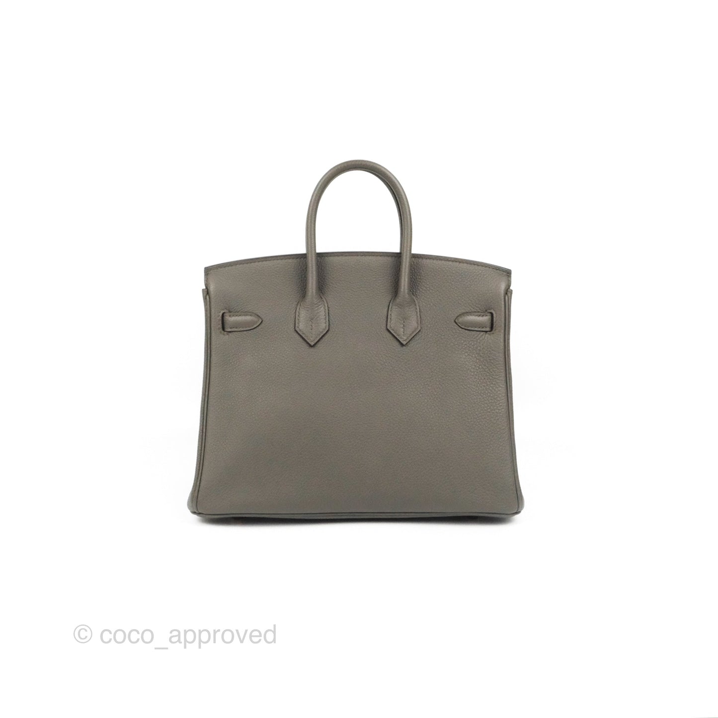Hermes Birkin 25 Retourne Etain Togo Rose Gold Hardware