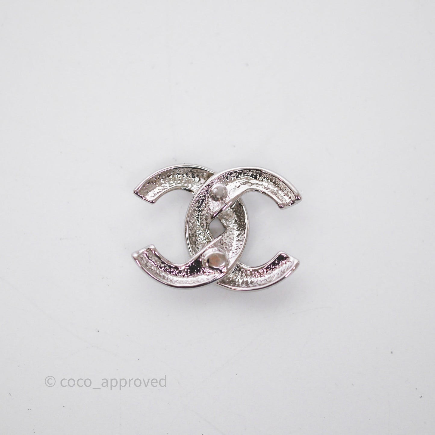 Chanel CC Earrings Silver Tone 25S