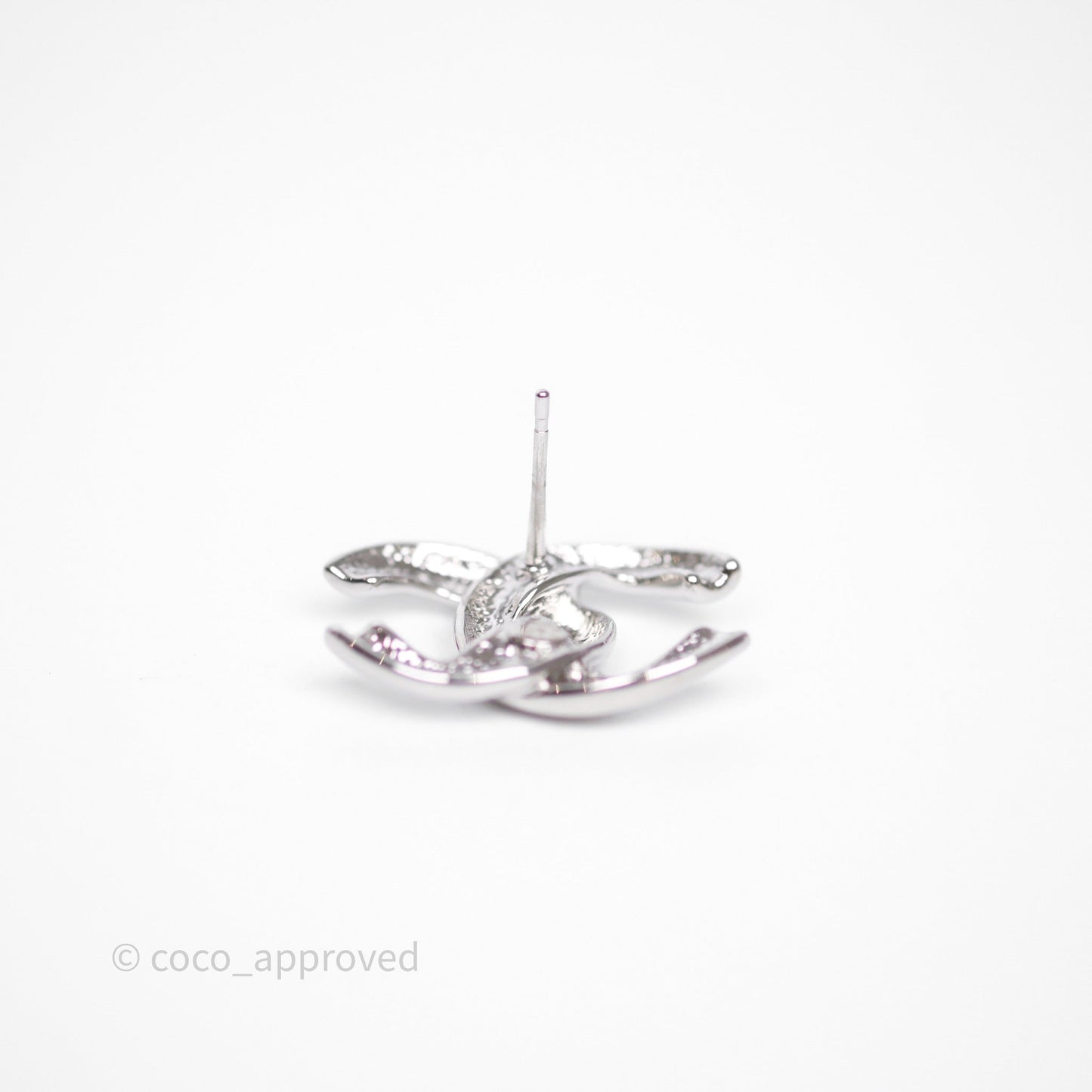 Chanel CC Earrings Silver Tone 25S