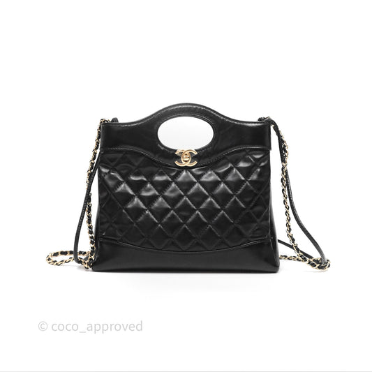 Chanel 31 Mini Black Shiny Lambskin Gold Hardware