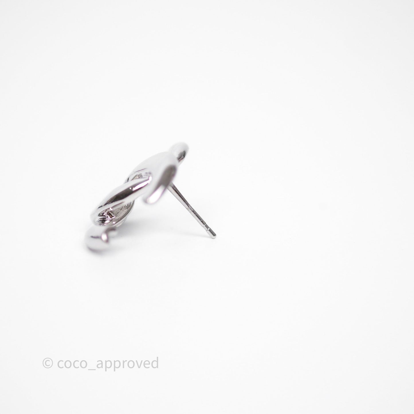 Chanel CC Earrings Silver Tone 25S