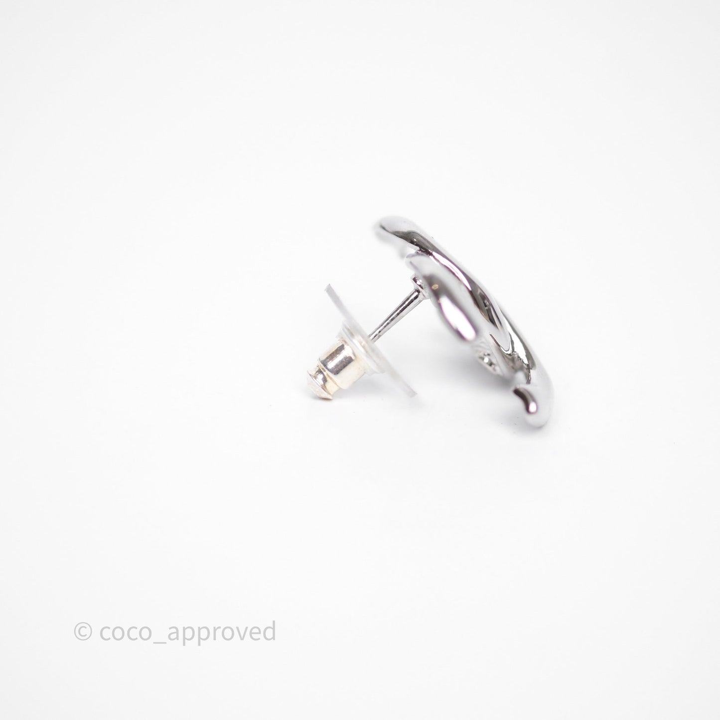 Chanel CC Earrings Silver Tone 25S