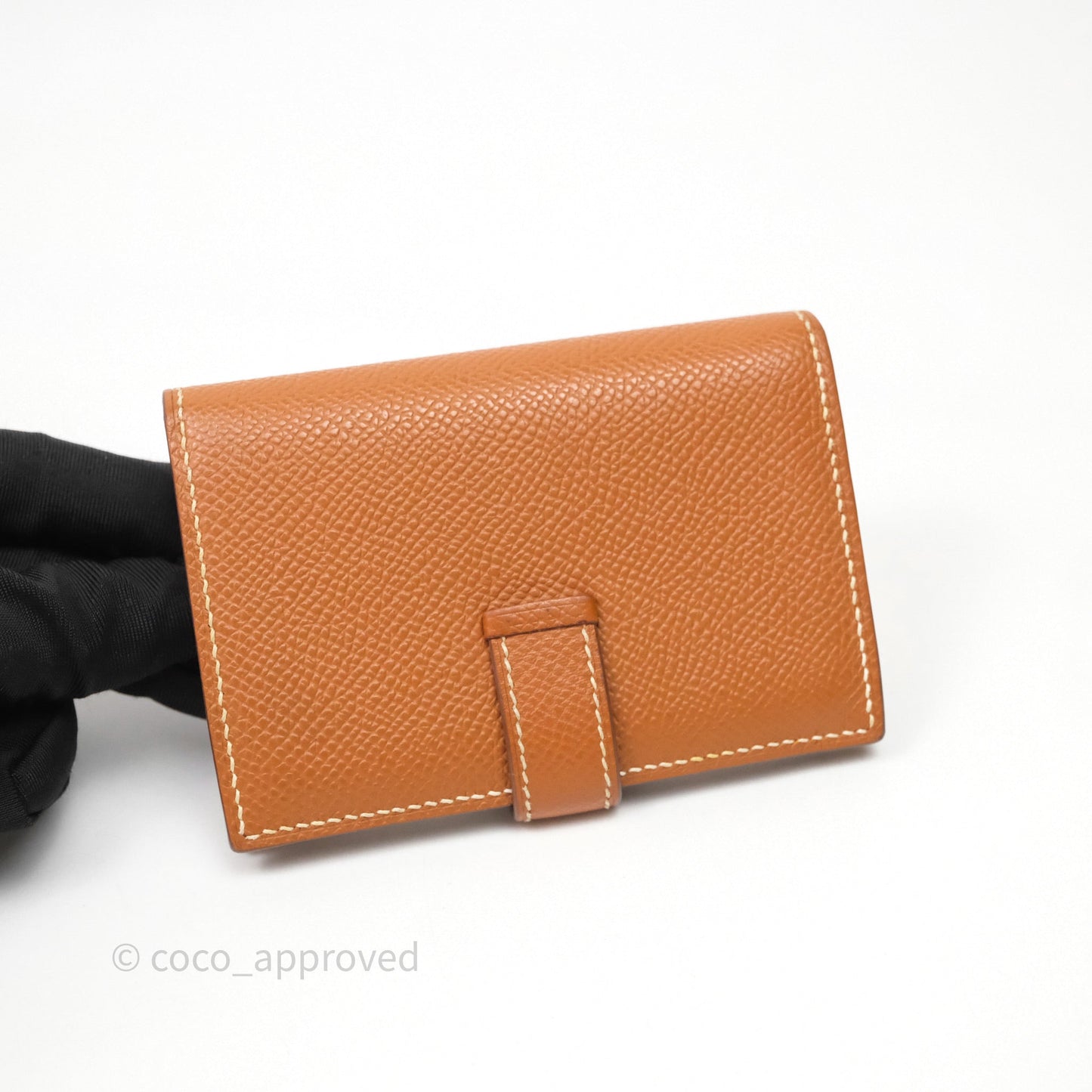 Hermes Bearn Mini Wallet Gold Epsom Gold Hardware