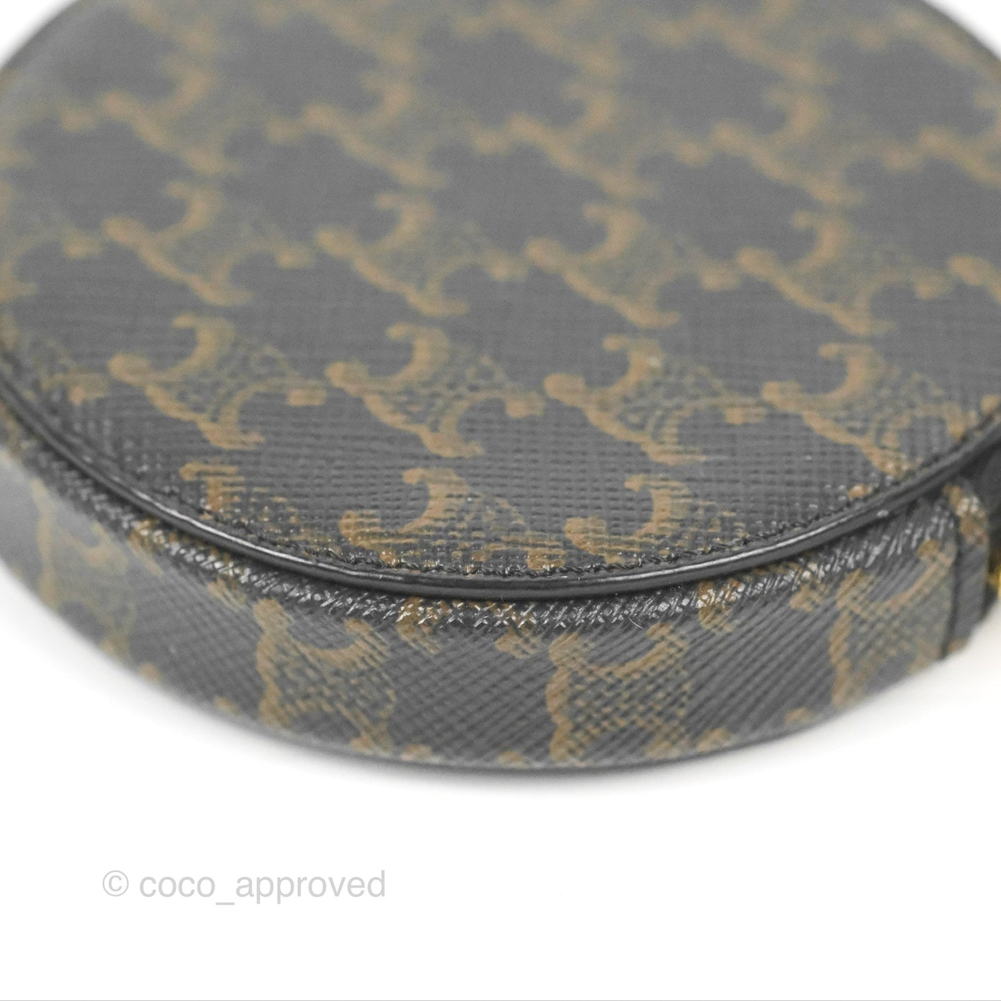 Celine Round Zip Coin Purse Triomphe Canvas