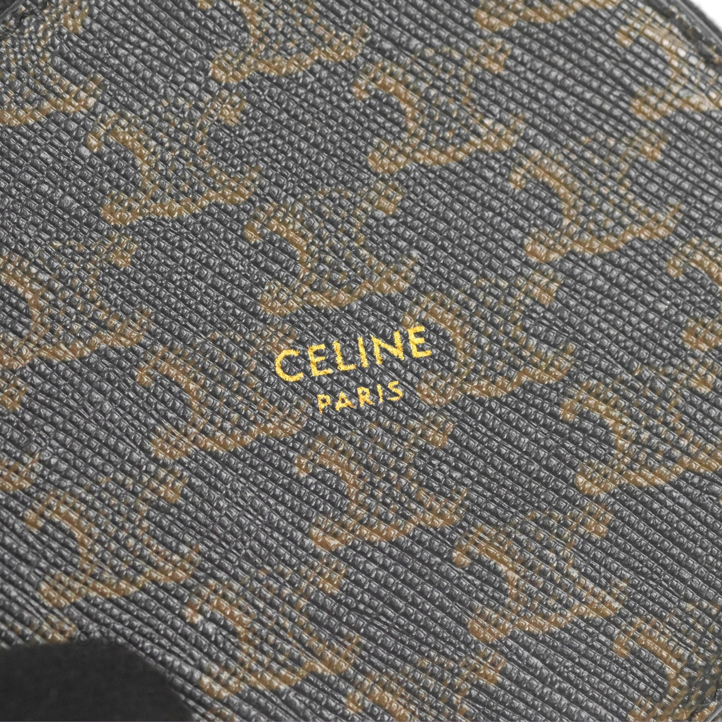 Celine Round Zip Coin Purse Triomphe Canvas