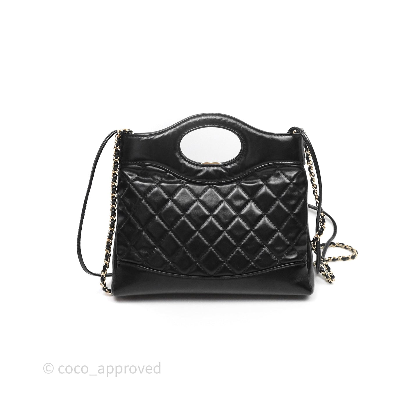 Chanel 31 Mini Black Shiny Lambskin Gold Hardware