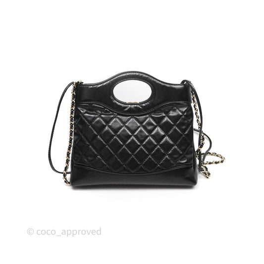 Chanel 31 Mini Black Shiny Lambskin Gold Hardware