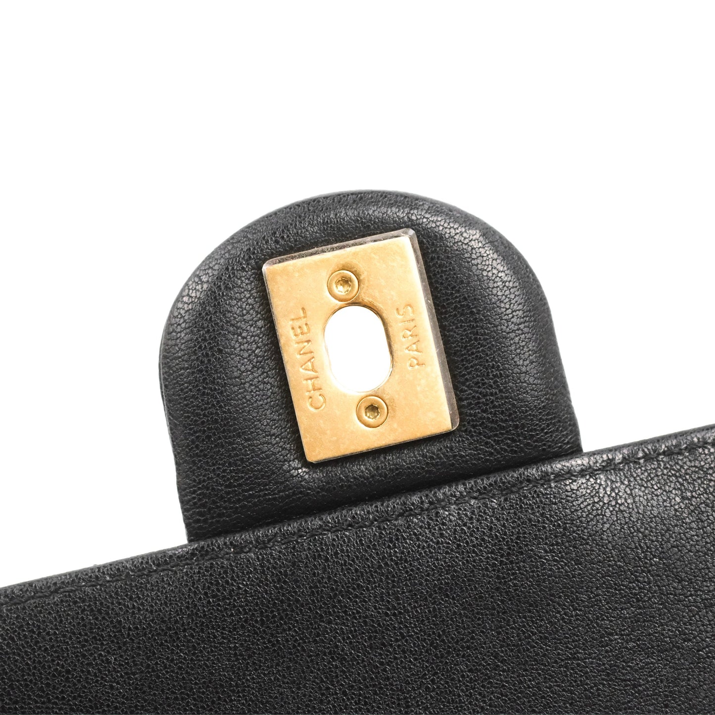 Chanel Small Quilted Chic Pearls Flap Black Goatskin Aged Gold Hardware