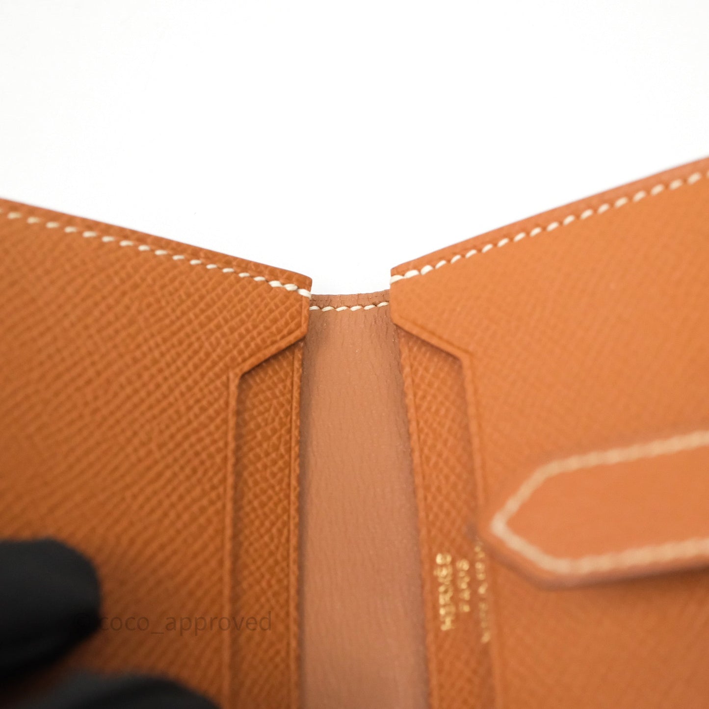 Hermes Bearn Mini Wallet Gold Epsom Gold Hardware