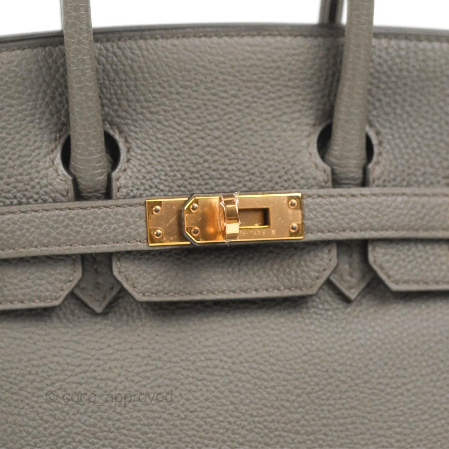 Hermes Birkin 25 Retourne Etain Togo Rose Gold Hardware