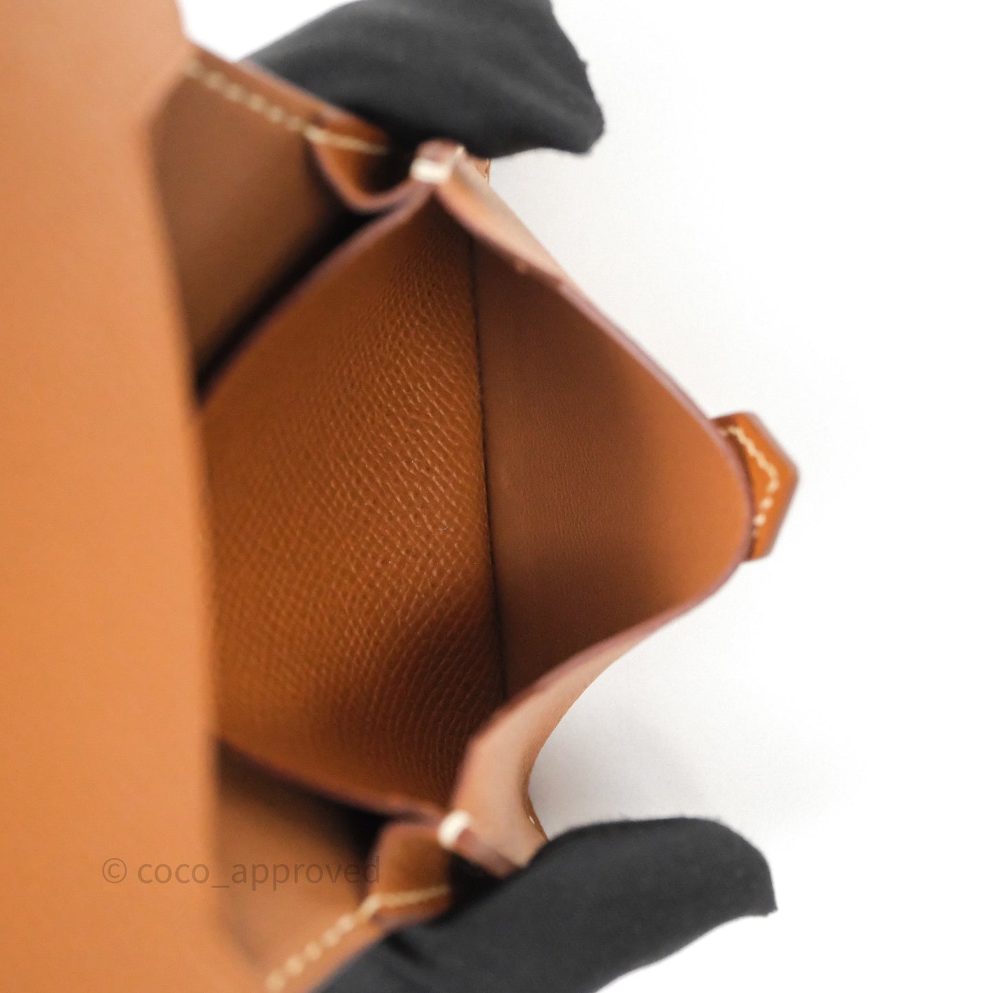 Hermes Bearn Mini Wallet Gold Epsom Gold Hardware