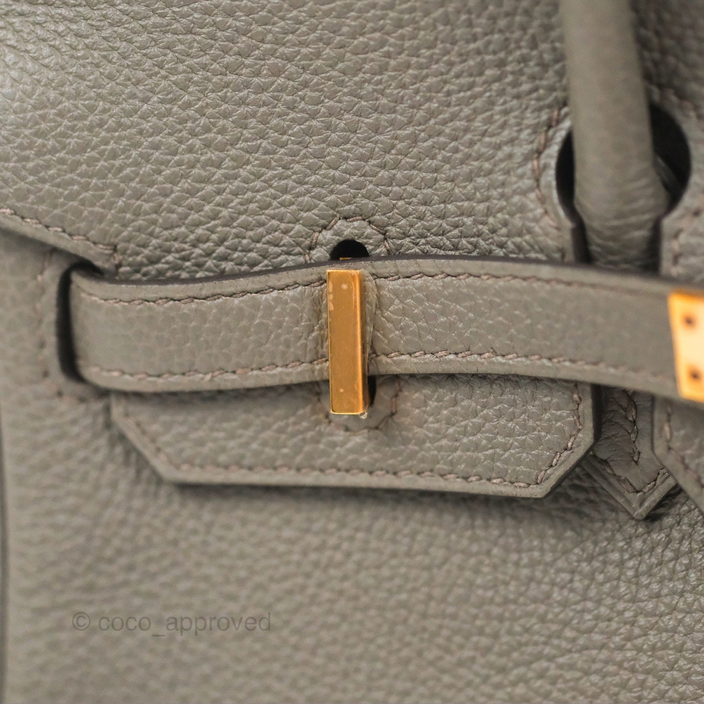 Hermes Birkin 25 Retourne Etain Togo Rose Gold Hardware