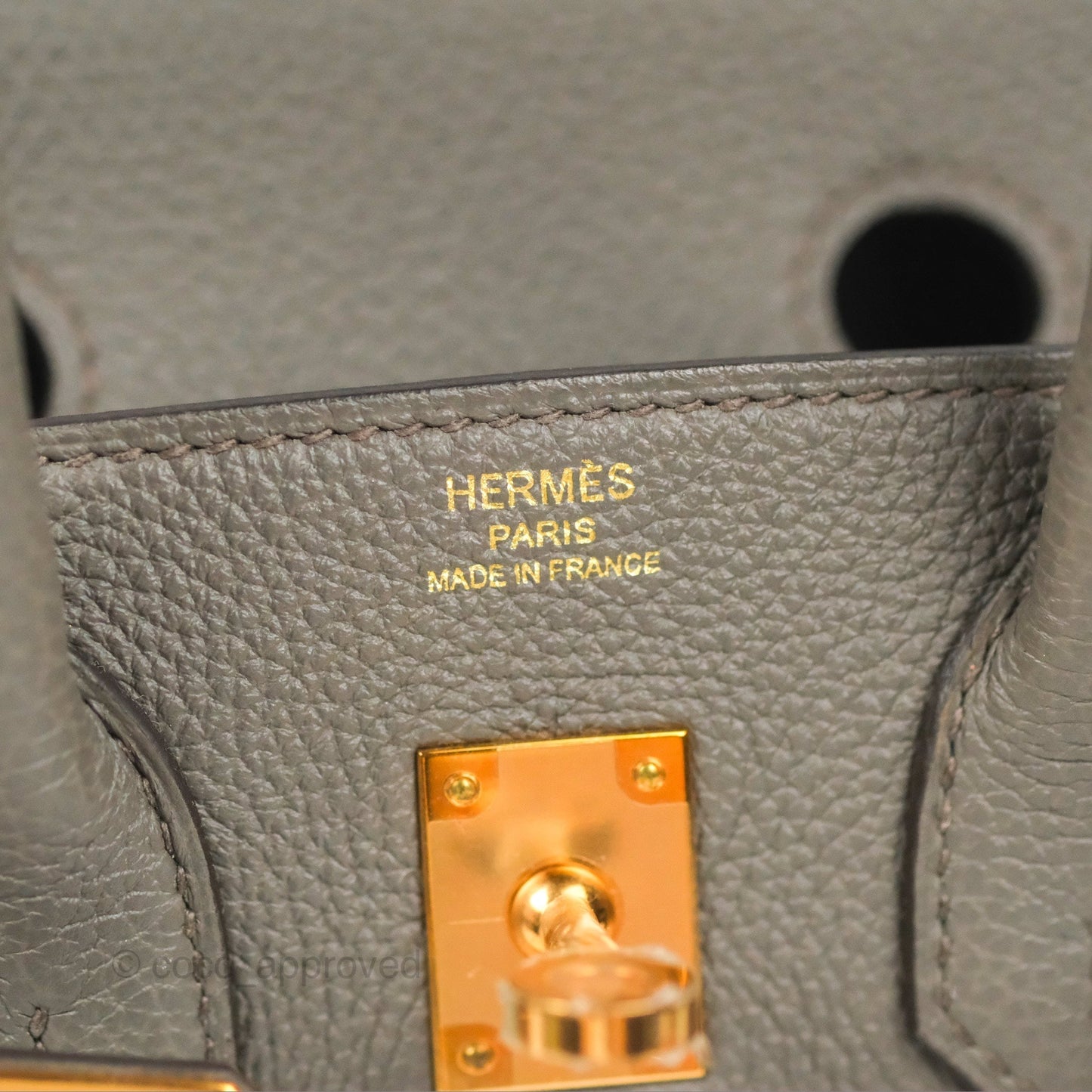 Hermes Birkin 25 Retourne Etain Togo Rose Gold Hardware