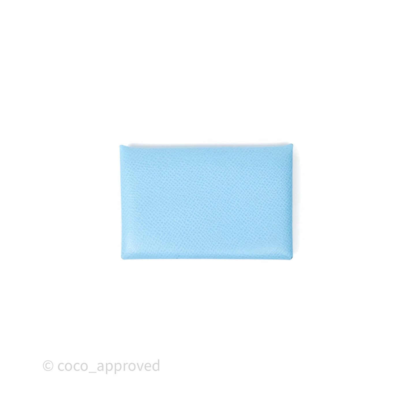 Hermès Calvi Card Holder Celeste 7N Epsom