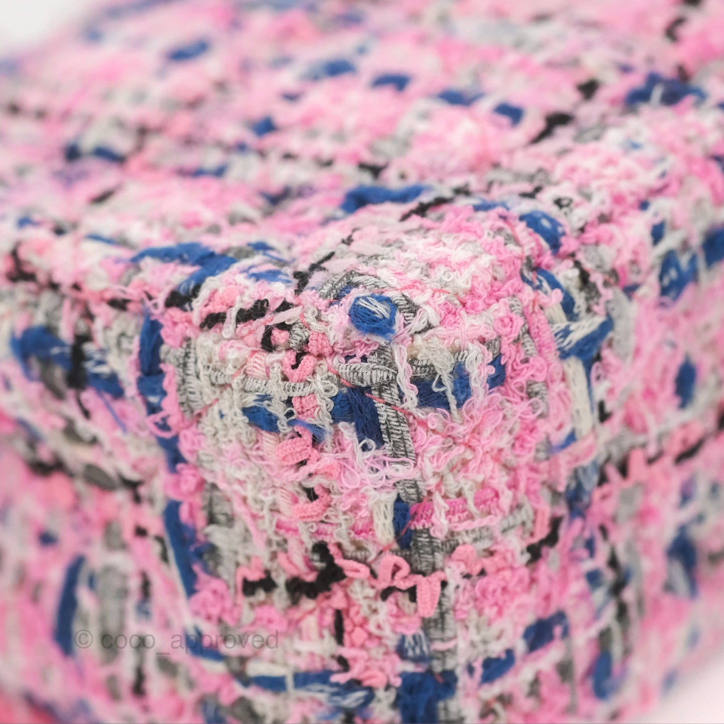Chanel Quilted Mini Rectangular Flap Pink/Blue Tweed Gold Hardware 23