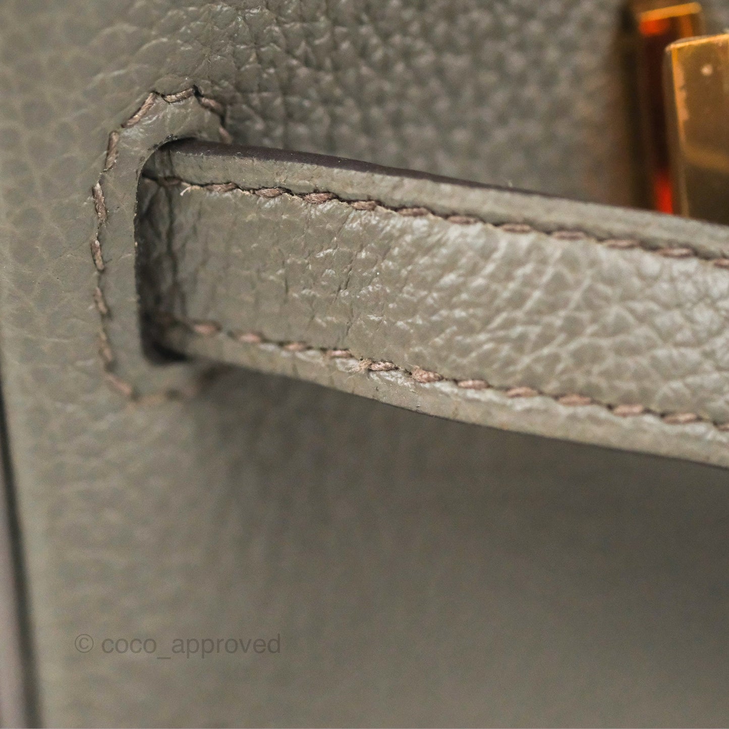 Hermes Birkin 25 Retourne Etain Togo Rose Gold Hardware