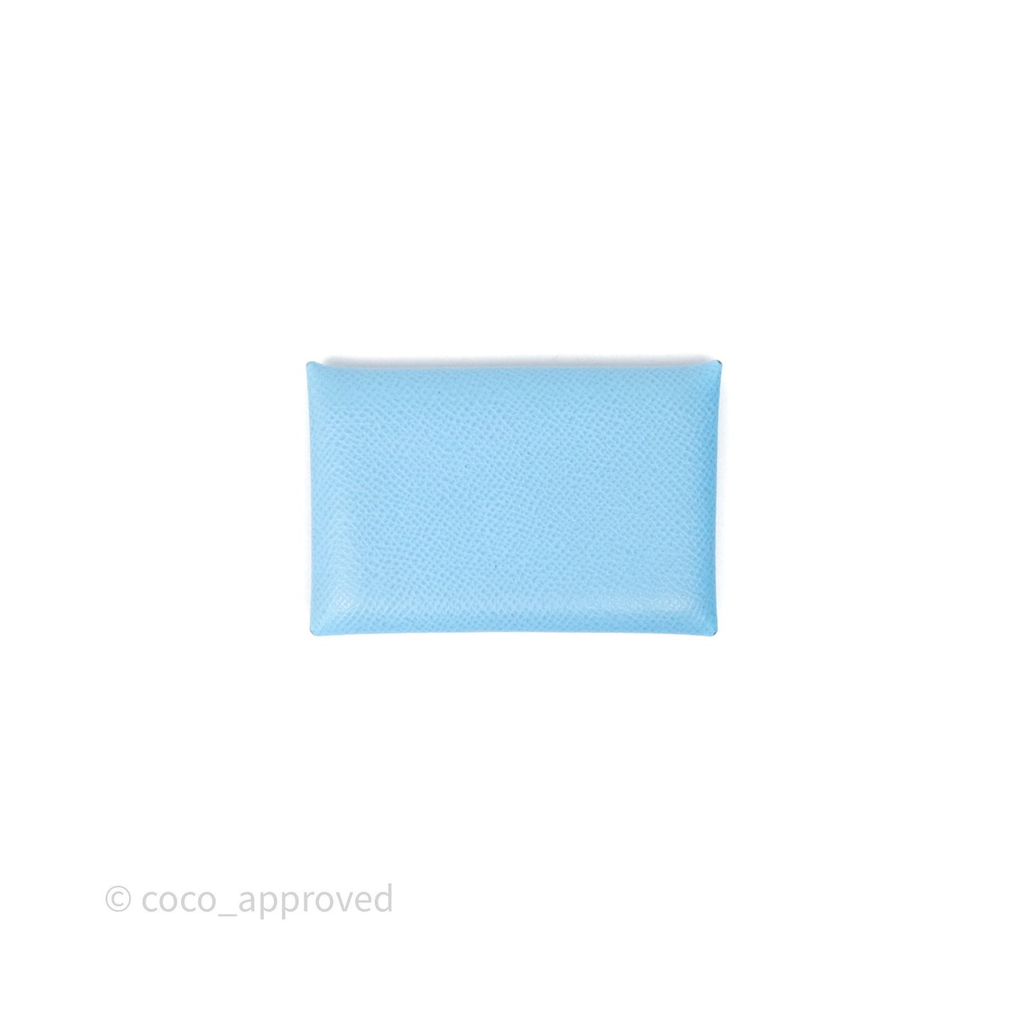 Hermès Calvi Card Holder Celeste 7N Epsom