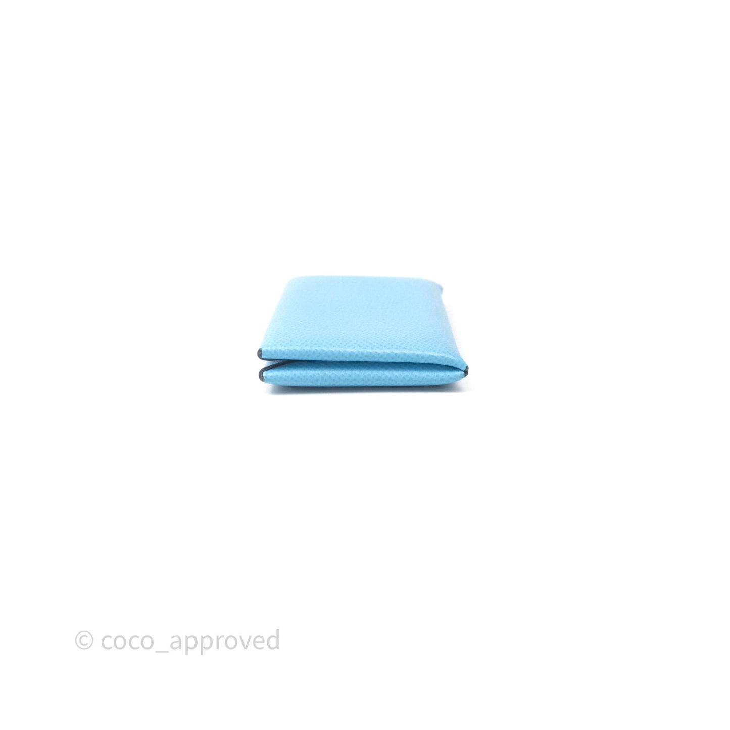 Hermès Calvi Card Holder Celeste 7N Epsom