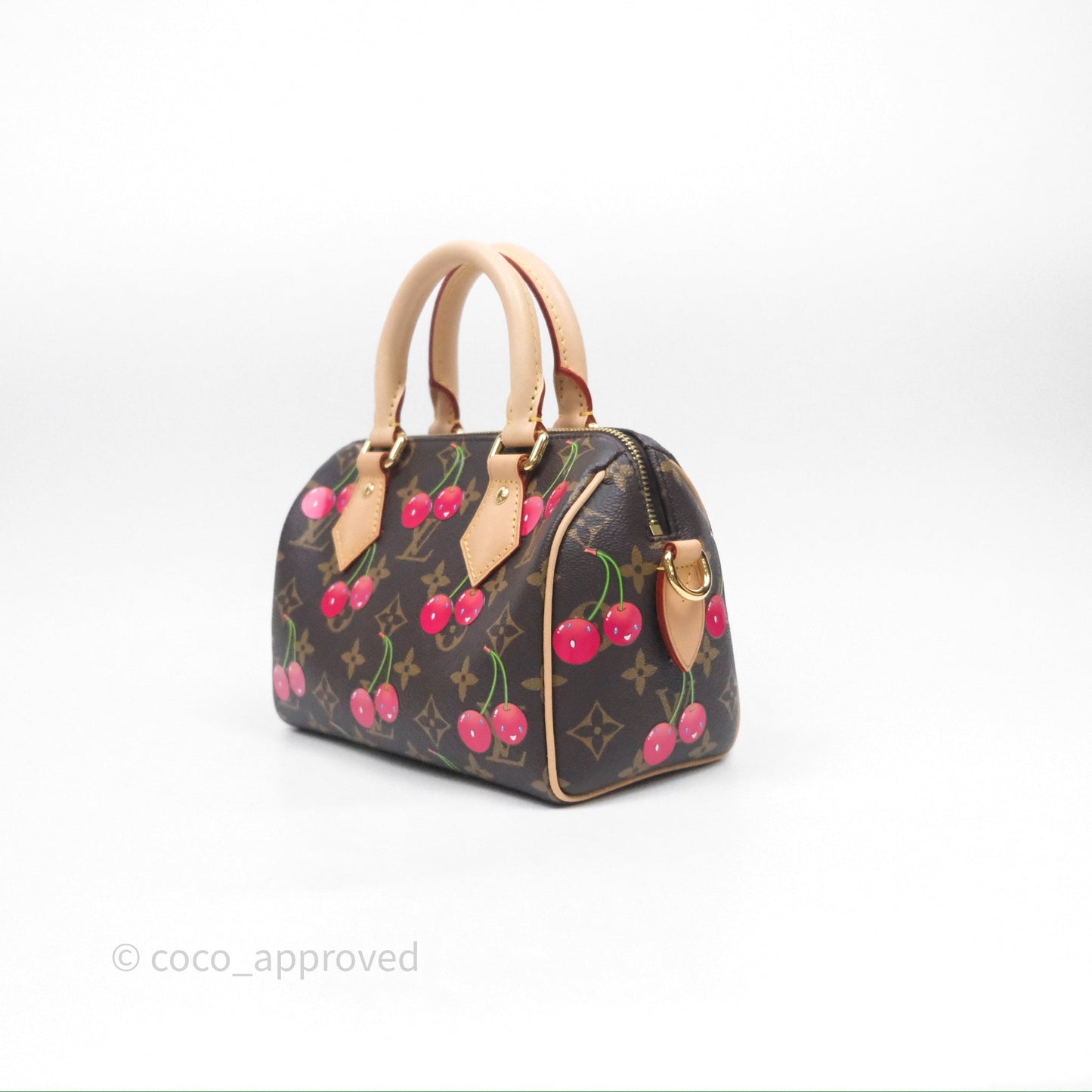 LV x TM Speedy Bandoulière 20 Monogram Cherry Coated Canvas