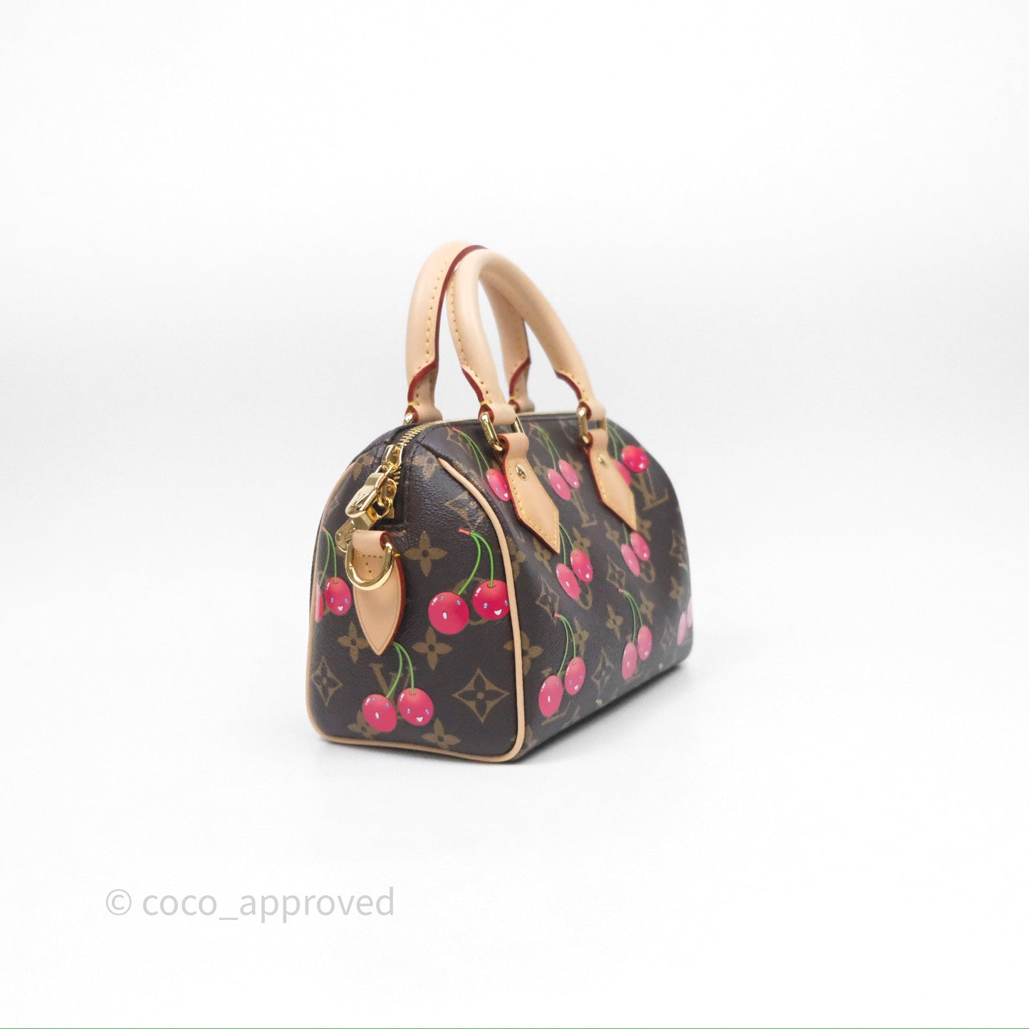 LV x TM Speedy Bandoulière 20 Monogram Cherry Coated Canvas