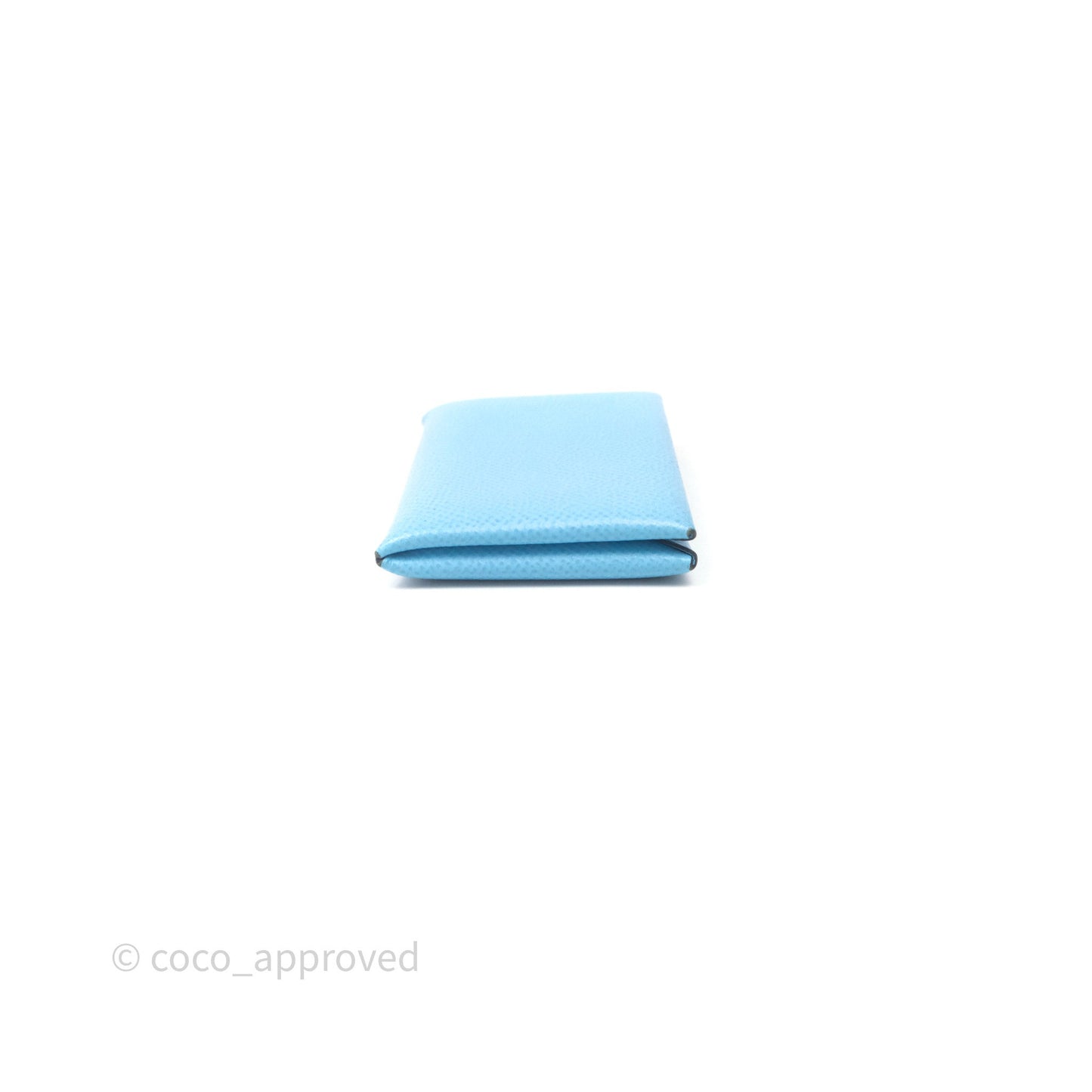 Hermès Calvi Card Holder Celeste 7N Epsom