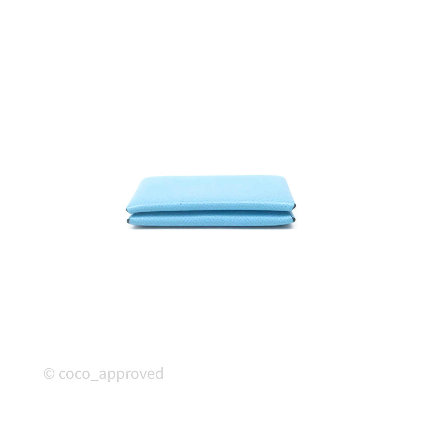 Hermès Calvi Card Holder Celeste 7N Epsom