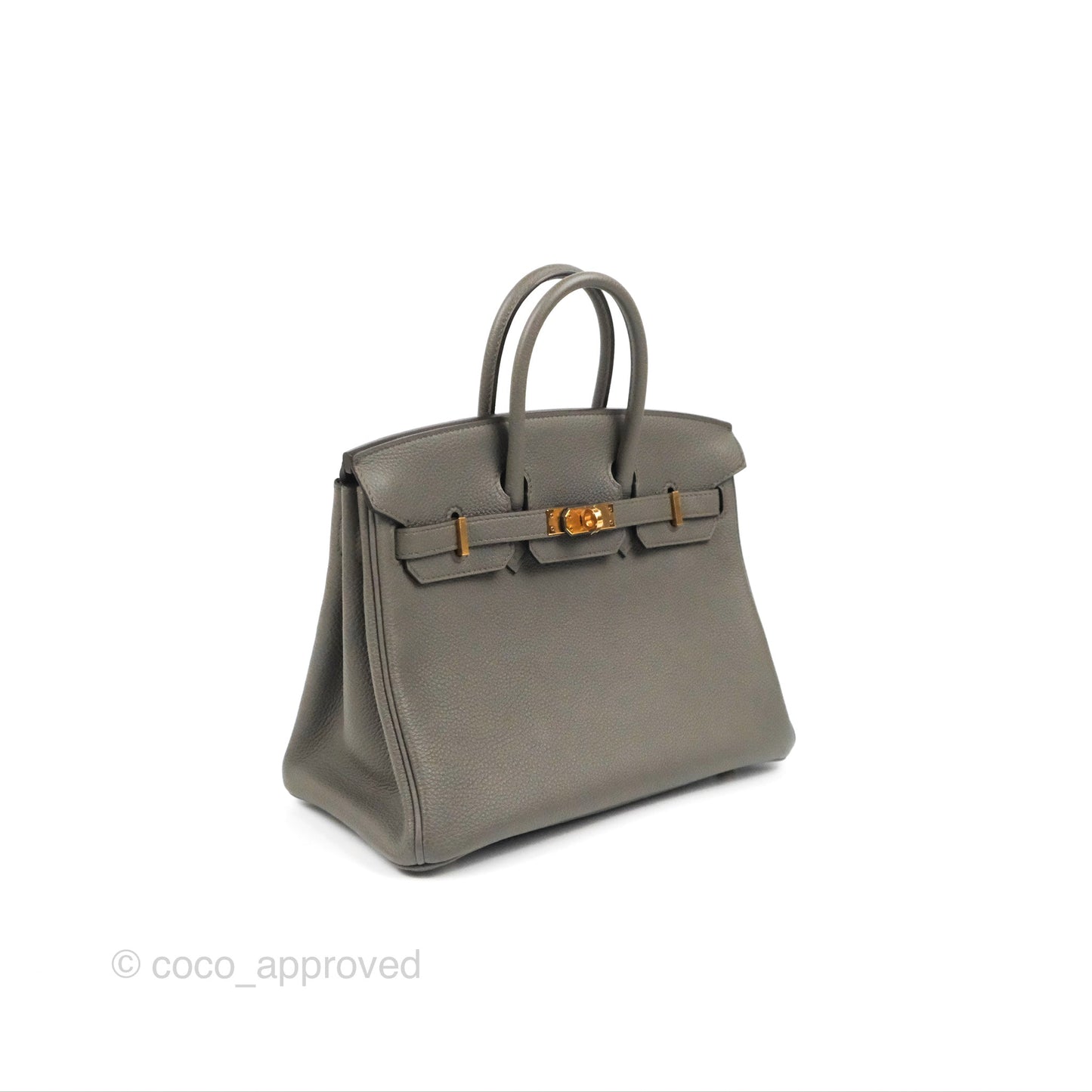 Hermes Birkin 25 Retourne Etain Togo Rose Gold Hardware