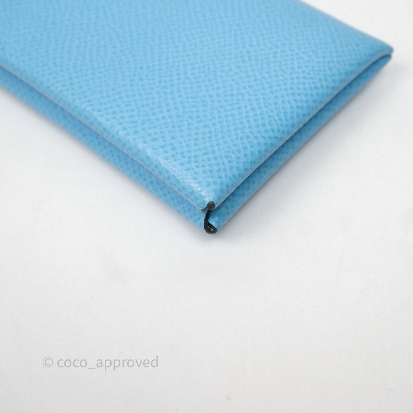 Hermès Calvi Card Holder Celeste 7N Epsom