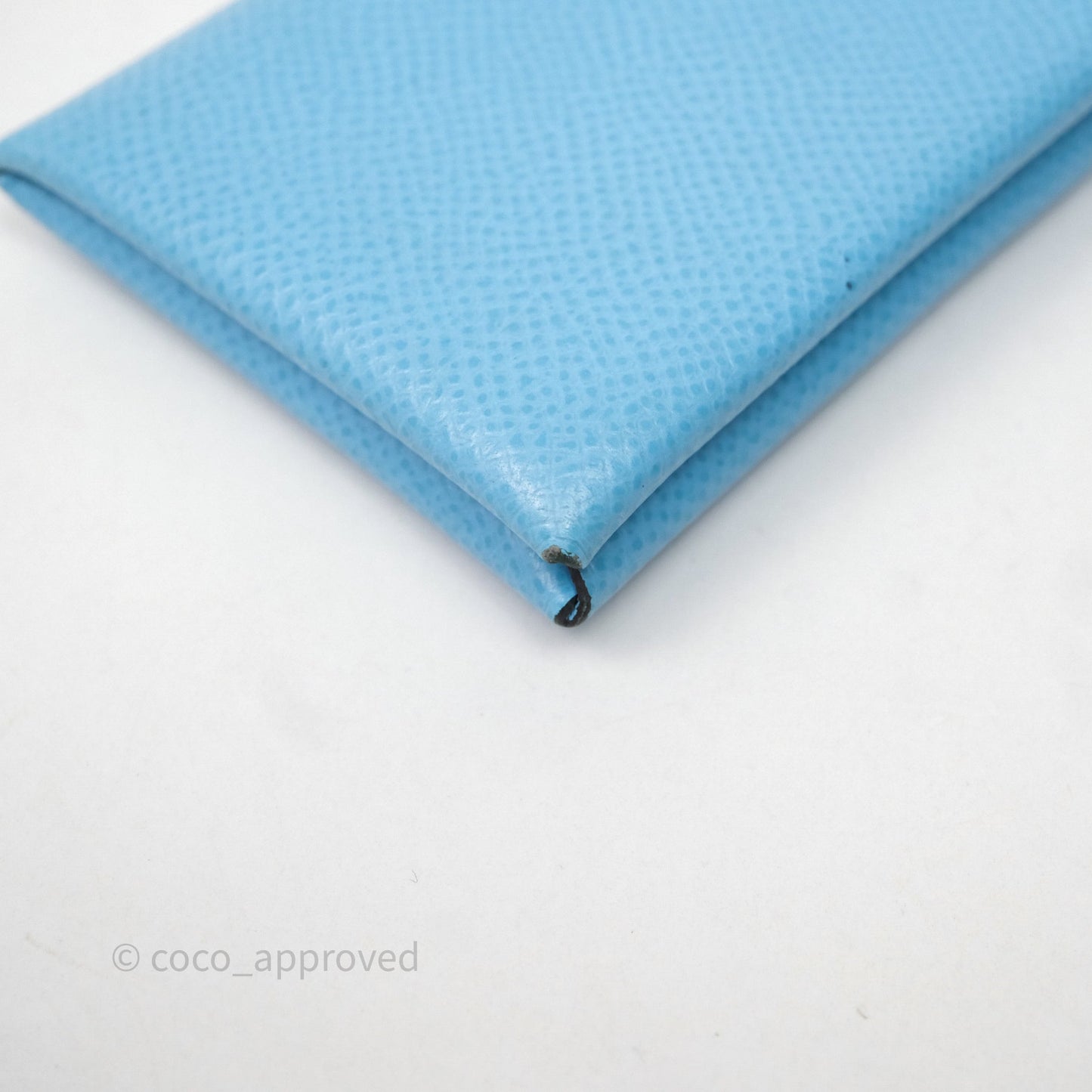 Hermès Calvi Card Holder Celeste 7N Epsom