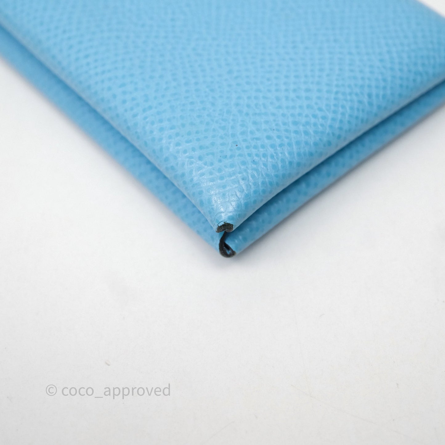 Hermès Calvi Card Holder Celeste 7N Epsom