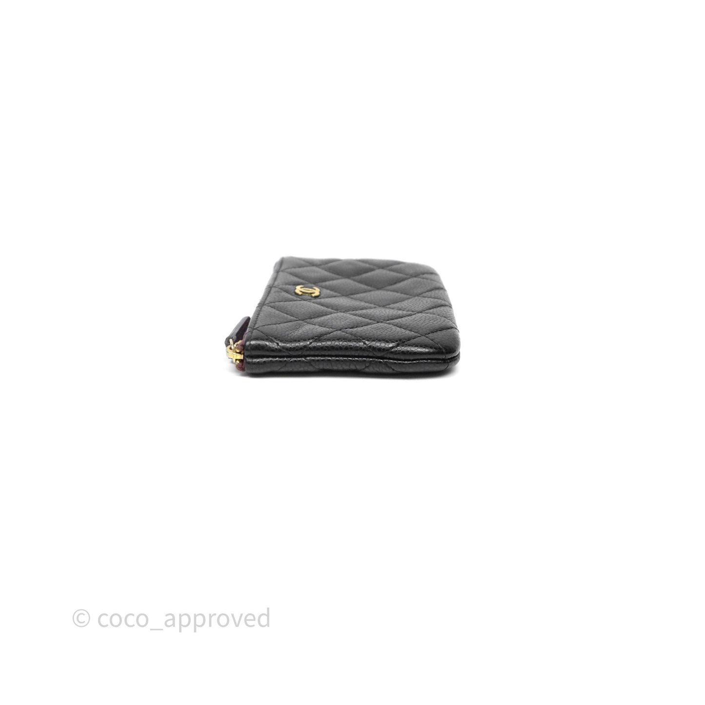 Chanel Quilted Mini O Case Black Caviar Gold Hardware