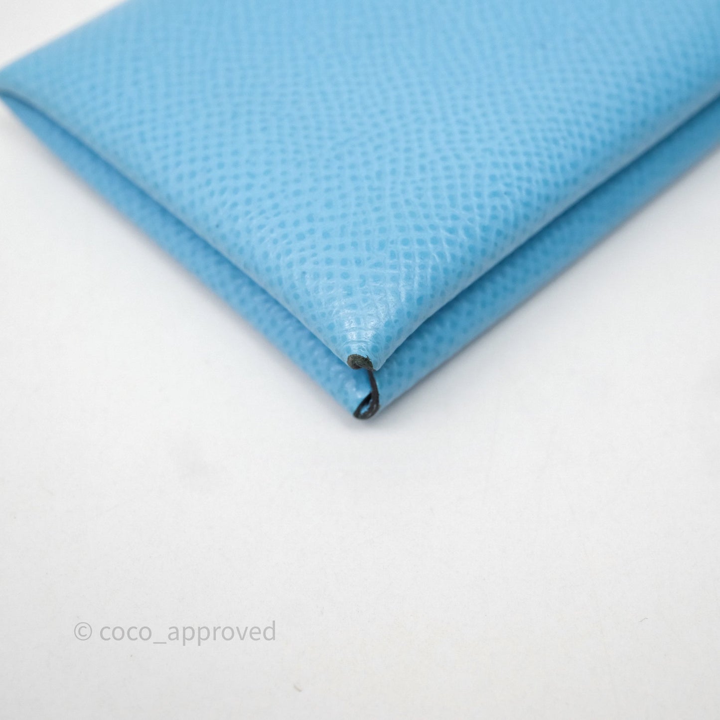 Hermès Calvi Card Holder Celeste 7N Epsom