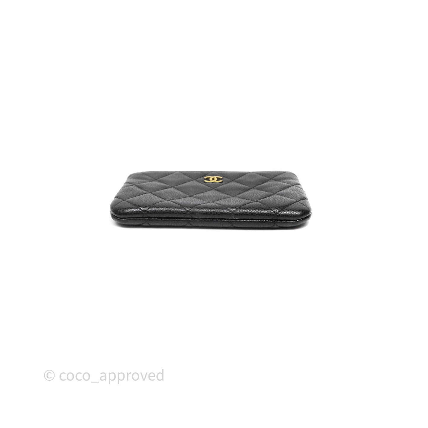 Chanel Quilted Mini O Case Black Caviar Gold Hardware