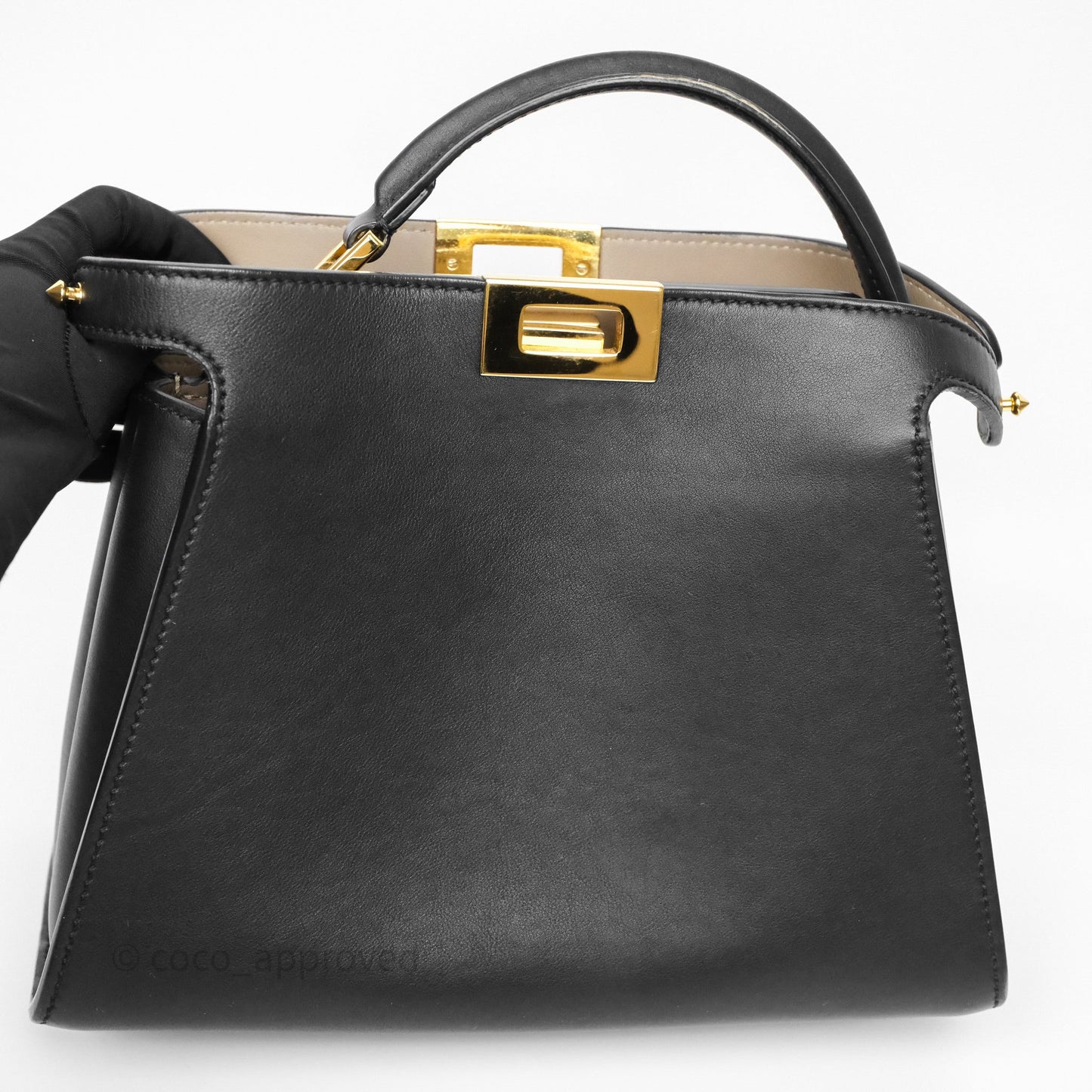 Fendi Peekaboo Essentially Bag in Black Calfskin