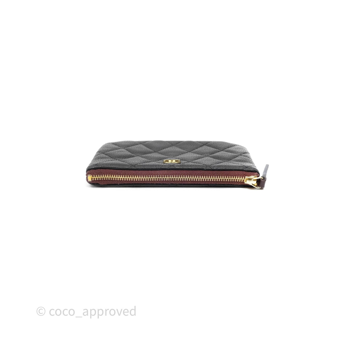 Chanel Quilted Mini O Case Black Caviar Gold Hardware
