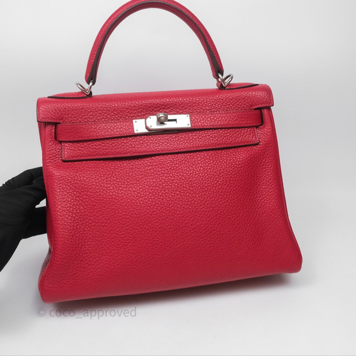 Hermes Kelly 28 Red Palladium Hardware