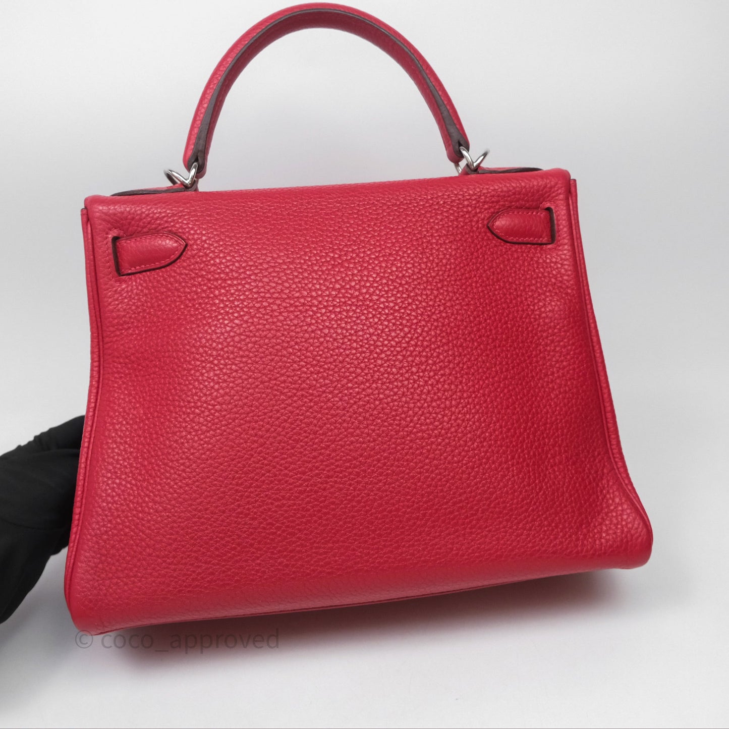 Hermes Kelly 28 Red Palladium Hardware