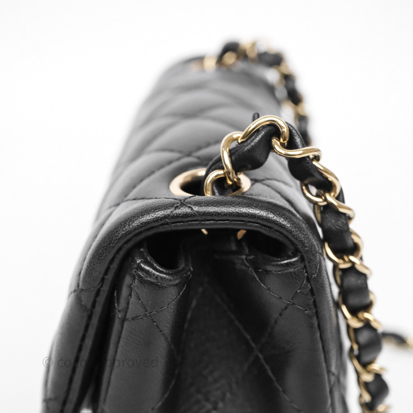 Chanel Mini Square Quilted Black Lambskin Gold Hardware