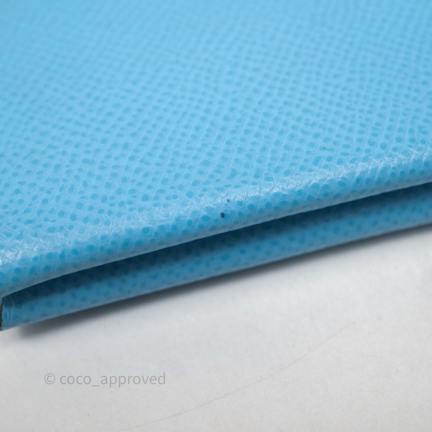 Hermès Calvi Card Holder Celeste 7N Epsom