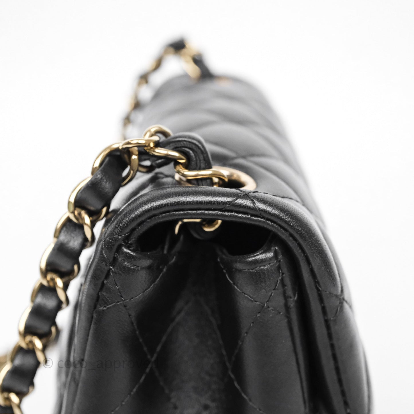 Chanel Mini Square Quilted Black Lambskin Gold Hardware