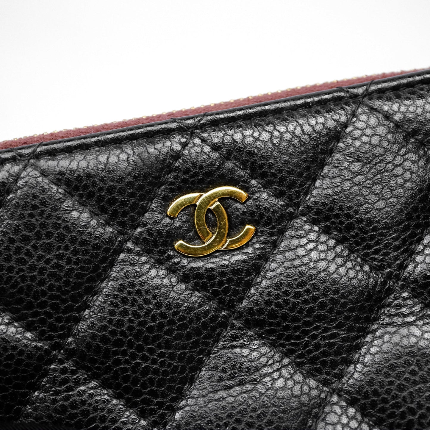 Chanel Quilted Mini O Case Black Caviar Gold Hardware