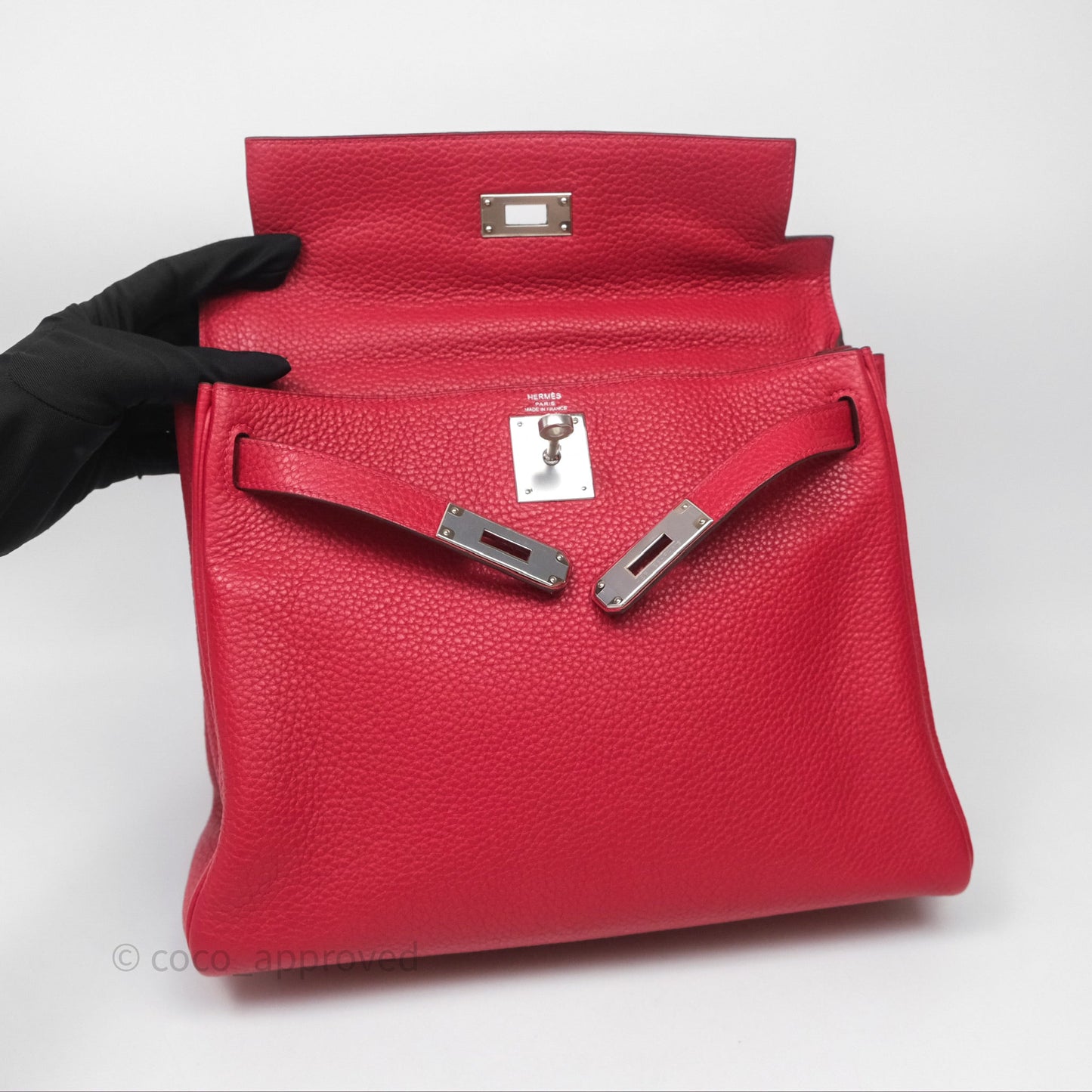 Hermes Kelly 28 Red Palladium Hardware