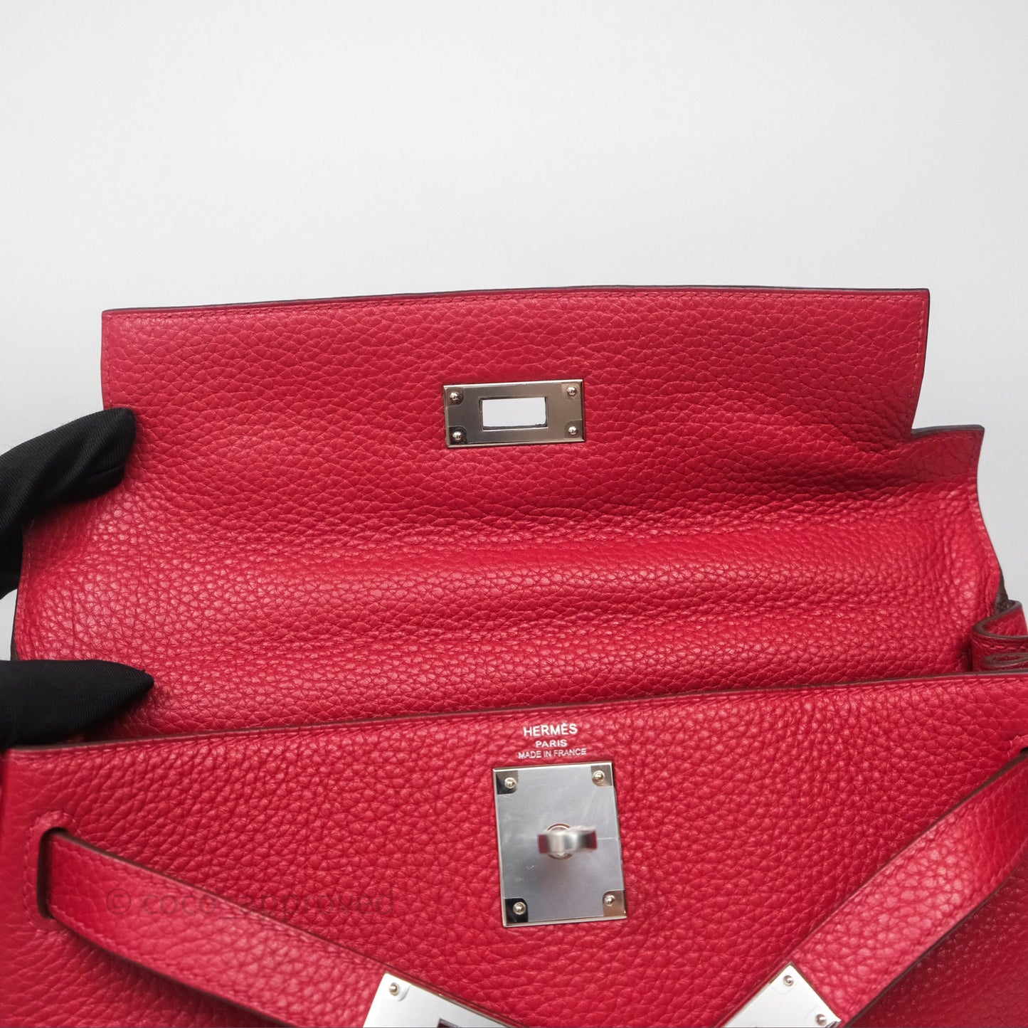 Hermes Kelly 28 Red Palladium Hardware