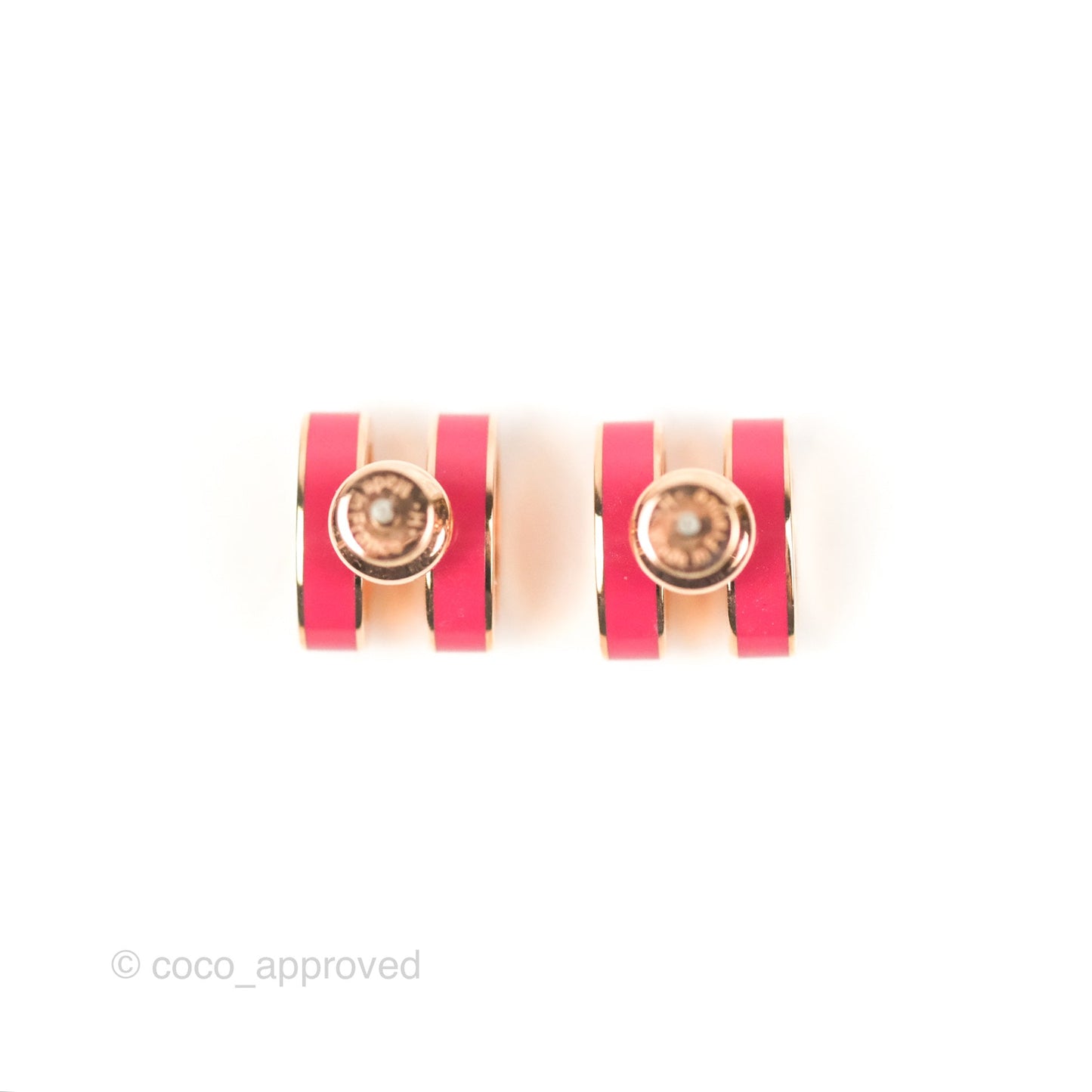 Hermès Pop H Earrings Framboise Rose Gold Hardware