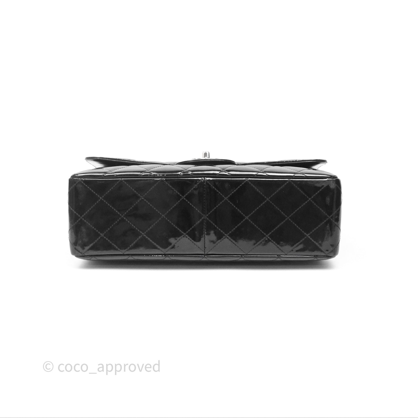 Chanel Jumbo Single Flap Black Patent Silver Hardware⁣⁣