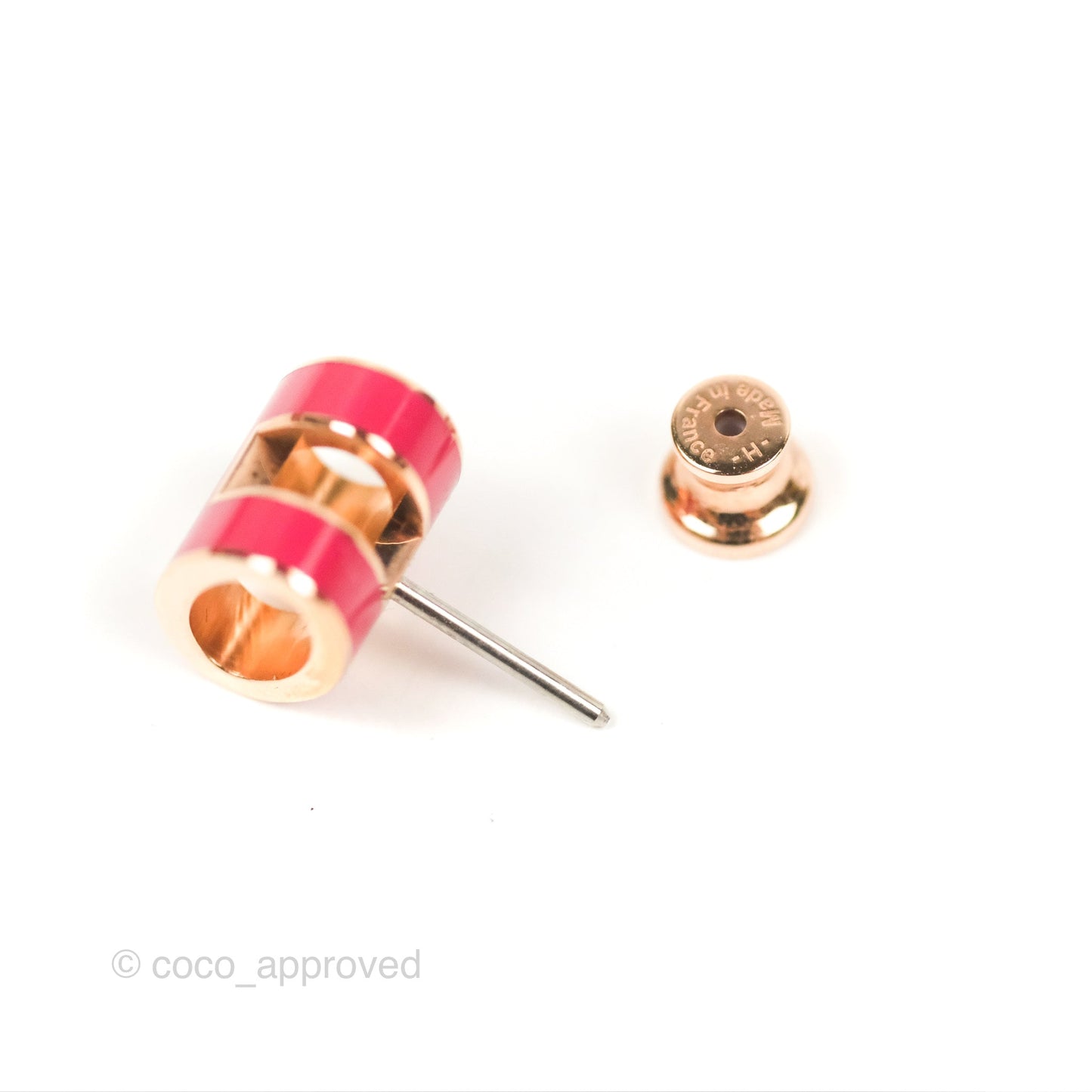 Hermès Pop H Earrings Framboise Rose Gold Hardware