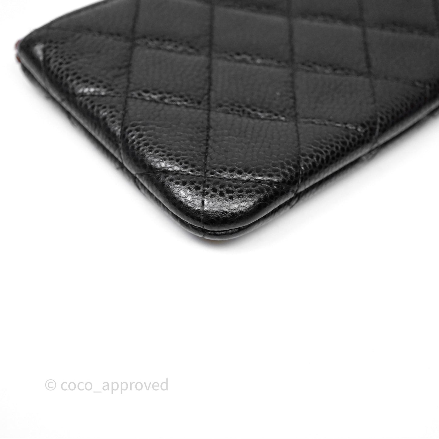 Chanel Quilted Mini O Case Black Caviar Gold Hardware