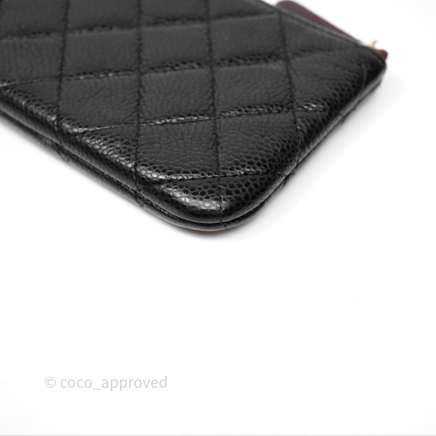 Chanel Quilted Mini O Case Black Caviar Gold Hardware