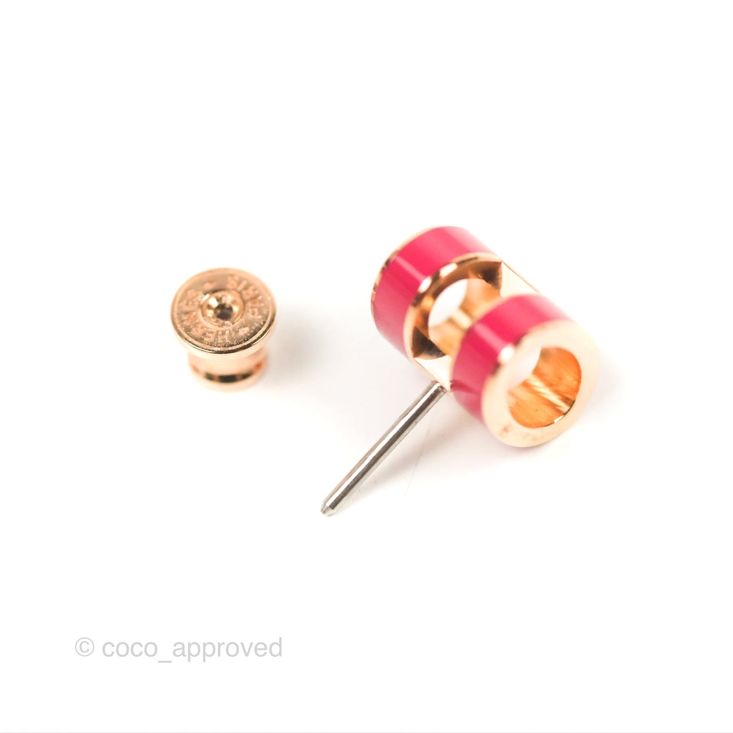 Hermès Pop H Earrings Framboise Rose Gold Hardware