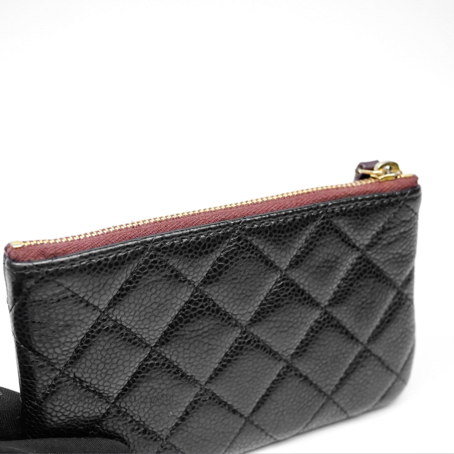 Chanel Quilted Mini O Case Black Caviar Gold Hardware